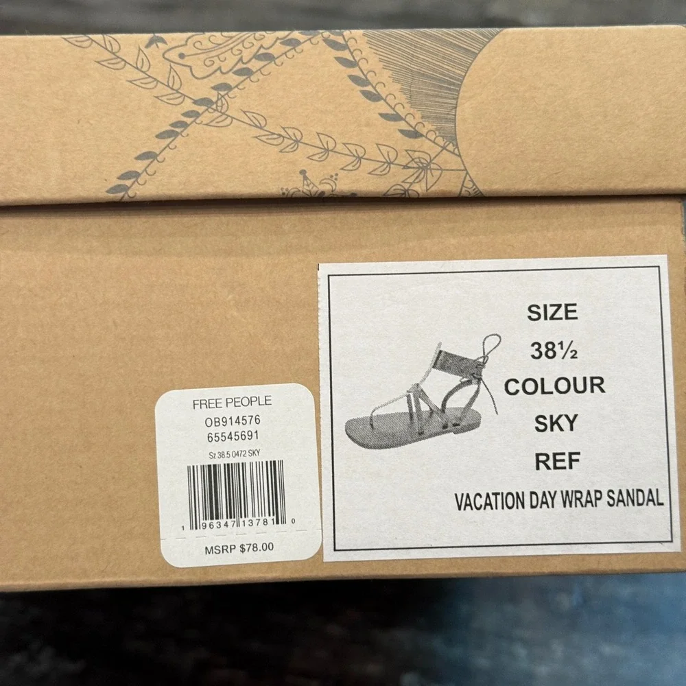 Free People Distressed Olive Green Lace‎ Up Gladiator Sandals Size 38.5 NEW - Picture 11 of 13